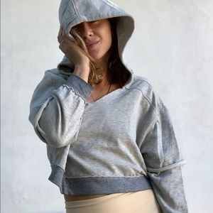 Layered Cropped Hoodie